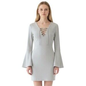 🆕JCL Faux Suede Lace Up Gray Dress